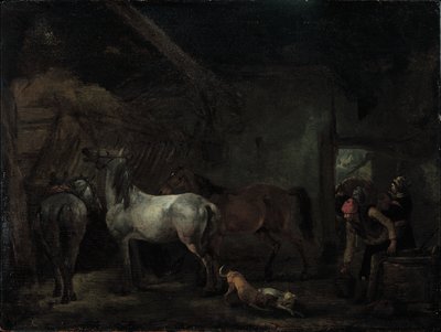 Stable with Three Horses by Philips Wouwerman