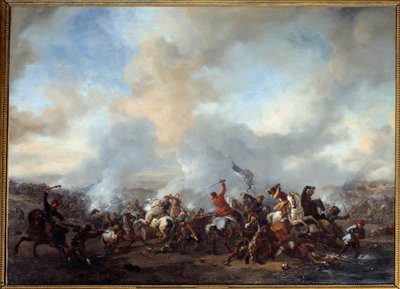 Great Combat of Riders and Infantrymen by Philips Wouwermans or Wouwerman