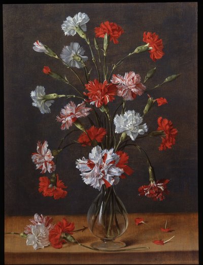 A Bouquet of Carnations in a Glass Vase, c.1600-1700 by Phillipe de Marlier