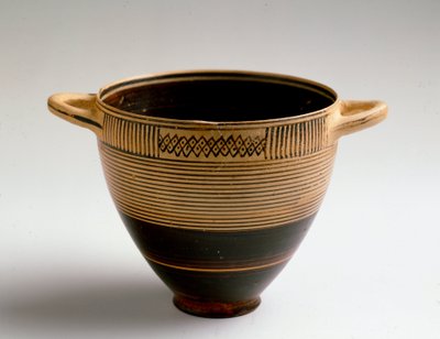 Phoenician Art: Kotyl Type Cut in Painted Clay by Phoenician Phoenician