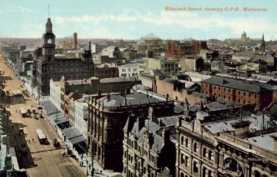 Elizabeth Street, showing GPO, Melbourne by Photographer Australian