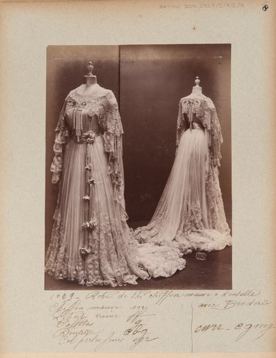 Album Page: House of Worth, Tea Gown by Photographer French