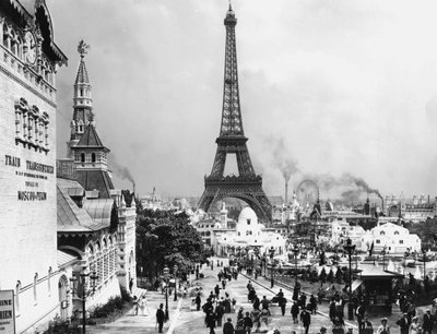 View of the Trocadero Gardens and the Eiffel Tower, Paris World Fair by Photographer French