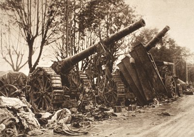 A small part of the vast gun booty on the line of retreat from Isonzo to Piave by Photographer German