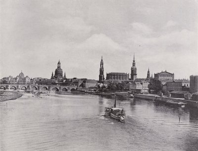 Old Town from the Marien Bridge (b/w photo) by Photographer German