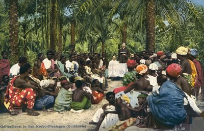Christian Worship Among the Krobo People in a Plantation in the Gold Coast by Photographer German