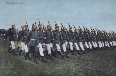 German Army Infantry Soldiers Marching on Parade by Photographer German