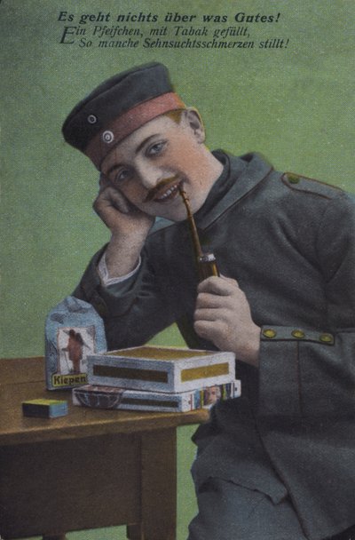 German Soldier Smoking His Pipe by Photographer German