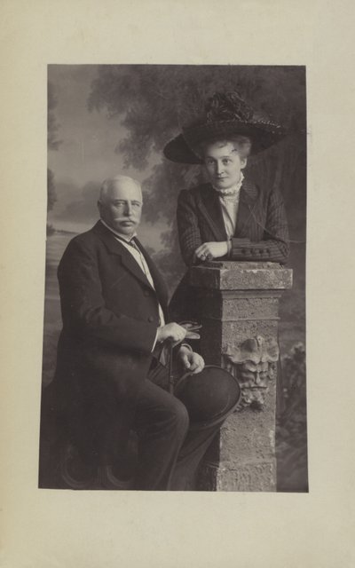Graf Ferdinand von Zeppelin, German Airship Designer and Constructor, and His Wife Isabella by Photographer German