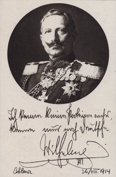 Kaiser Wilhelm II of Germany, First World War propaganda postcard by Photographer German