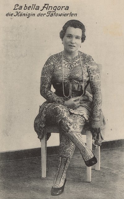 La Bella Angora, Queen of the Tattooed by Photographer German