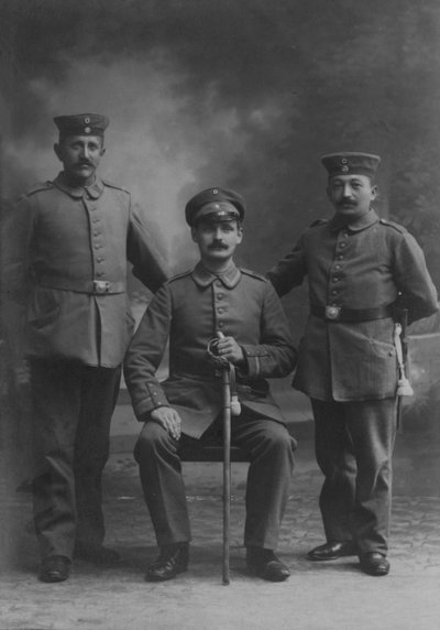 Portrait of Three German Soldiers by Photographer German