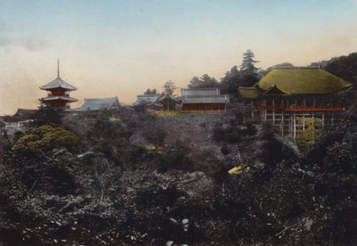Japan, c.1912: Kiyomizu Temple Noted for Its Hanging Stage on the Edge of Precipice and a Fine View of Kyoto by Photographer Japanese
