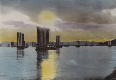 Japan, c.1912: Sunset, Akashi coast by Photographer Japanese