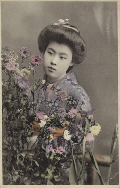 Japanese girl with flowers by Photographer Japanese
