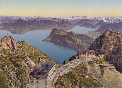 Pilatus-Kulm (2133m) Lake Lucerne and the Alps by Photographer Swiss