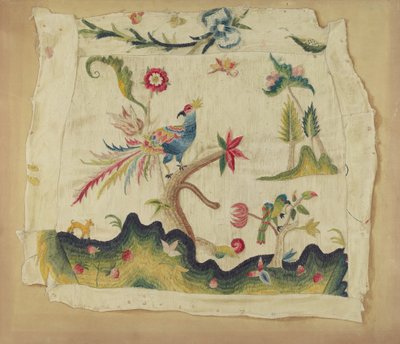 Crewel Embroidered Chair Seat by Phyllis Dorr