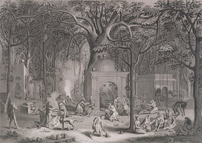 Hindu Fakirs Practising their Superstitious Rites, engraved by Bell, from World Religion by Picart