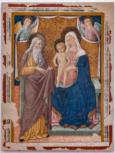 Madonna with Infant Jesus and St. Simeon by Pier Antonio Mezzastris