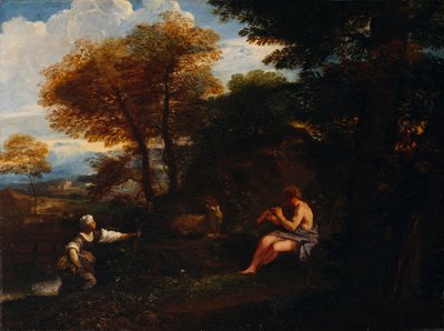 Landscape with a Shepherd and Shepherdess by Pier Francesco Mola