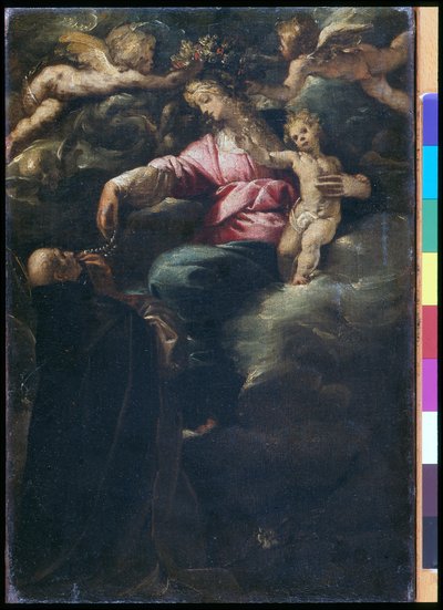 Madonna of the Rosary with the Christ Child, St. Dominic and two Angels by Pier Francesco Morazzone
