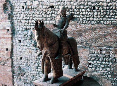 Equestrian statue of Cangrande I della Scala, Castelvecchio, Verona, Veneto, Italy by Blaise Nicolas Le Sueur