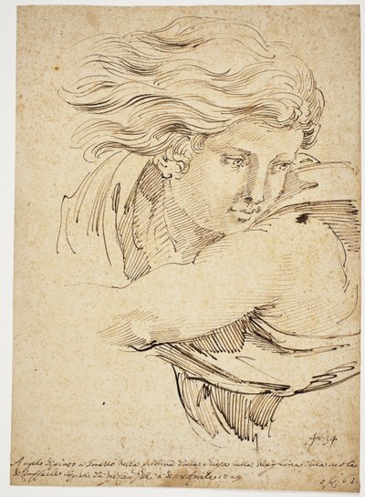 Head of an Angel; after Raphael by Pier Leone Ghezzi
