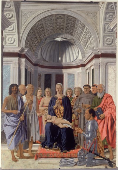 Madonna and Child and Saints, Angels and Frederick of Montefeltro by Piero dellaFrancesca