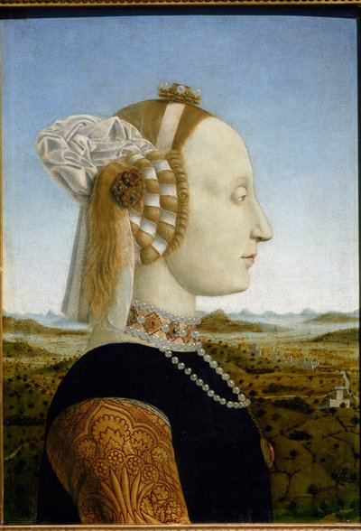 Portrait of Battista Sforza, Wife of Federico da Montefeltro, c.1465 by Piero della Francesca