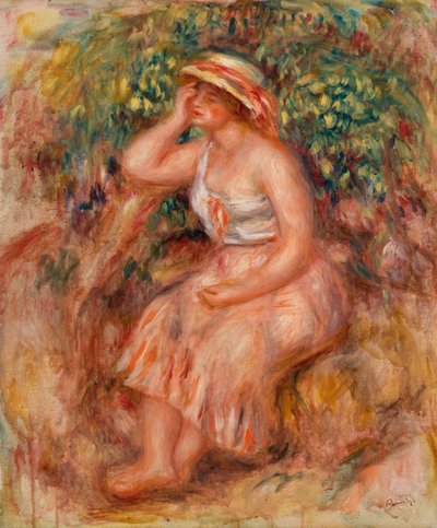Woman Daydreaming by Pierre-Auguste Renoir