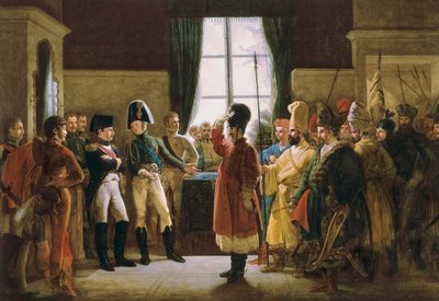 Alexander I presented to Napoleon I, the Kalmycks, the Cossacks and the Baskirs of the Russian army on July 9 by Pierre Nolasque Bergeret