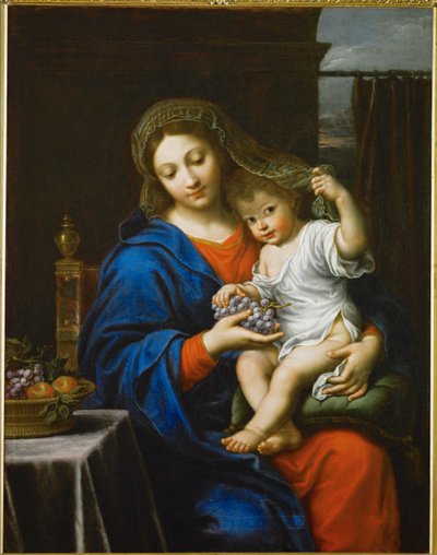 Madonna with Grape by Pierre (follower of) Mignard