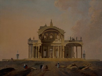 Fantastical Architectural Studies with Figures by Pierre Antoine Demachy