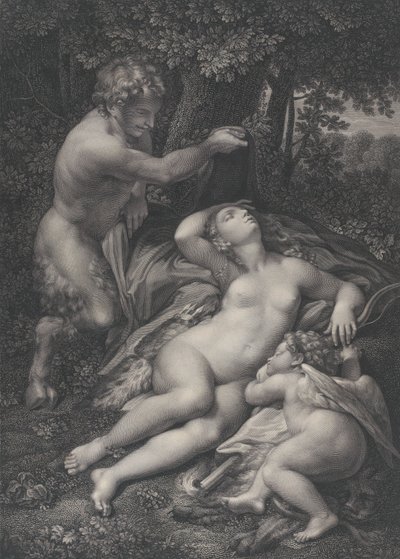A Satyr Discovering the Sleeping Venus, with Cupid Lying at Her Side by Pierre Audouin