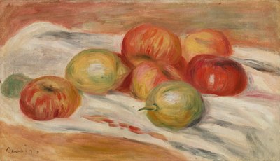 Apples and Lemons on a Cloth by Pierre Auguste Renoir