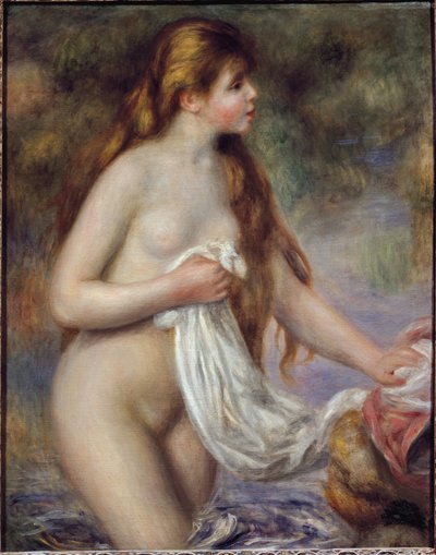 Bather with Long Hair by Pierre Auguste Renoir