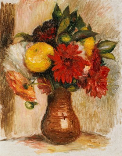 Bouquet of Flowers in a Stone Jug by Pierre Auguste Renoir