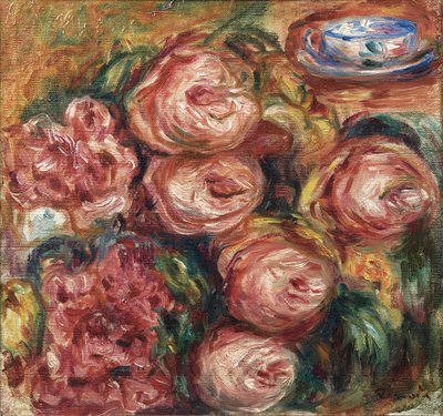 Composition with Roses and a Cup of Tea by Pierre Auguste Renoir