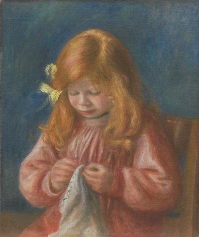 Jean Renoir Sewing by Pierre Auguste Renoir