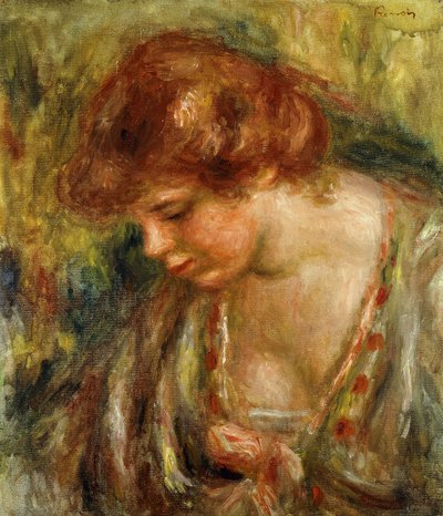 Profile of Andree with Head Bowed by Pierre Auguste Renoir