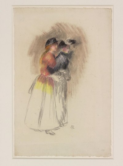 Two Women Walking to the Right, c.1890 by Pierre Auguste Renoir