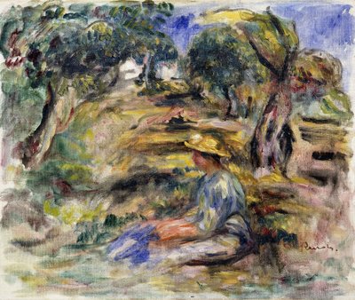 Woman in Blue, Seated by Pierre Auguste Renoir