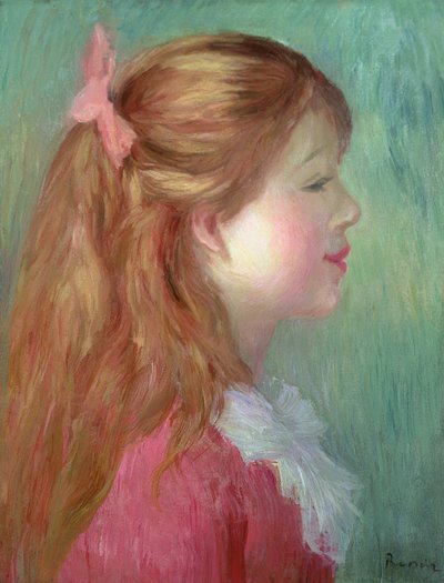 Young Girl with Long Hair in Profile, 1890 by Pierre Auguste Renoir