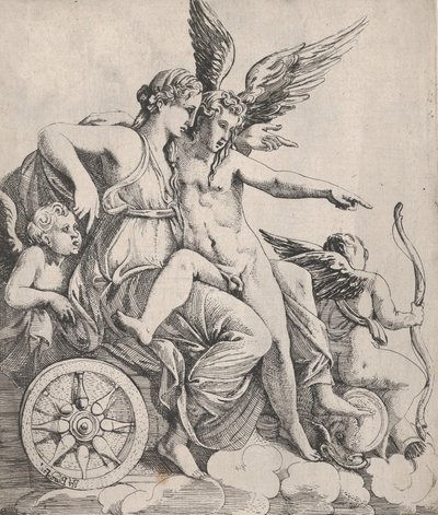Venus and Cupid on a Chariot by Pierre Biard