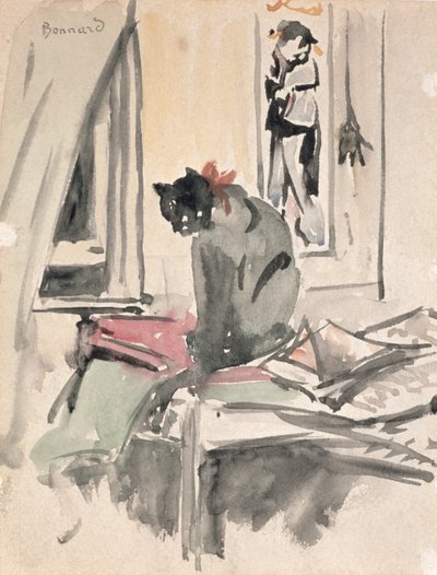 Cat Sitting by a Window by Pierre Bonnard