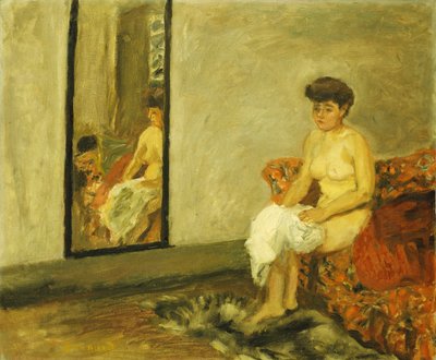 Nude Sitting on a Red Chair by Pierre Bonnard
