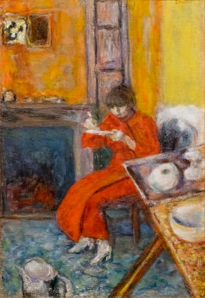 Woman in a Red Bathrobe by Pierre Bonnard