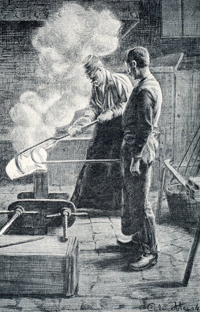 Manufacture of cutlery: cast ingot in a mold by Pierre Calmettes