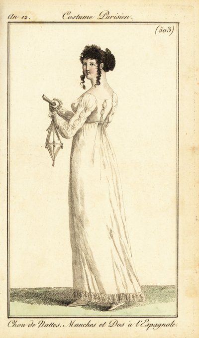 Woman in dress with Spanish darts, Paris by Pierre Charles Baquoy