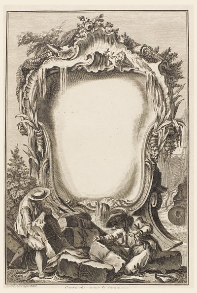 Cartouche Surrounded by Elements of Naval Commerce by Pierre Edme Babel